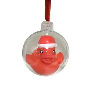 Cheaper price Wholesales Christmas plastic toy , Christmas Rubber duck , Christmas ball, Cute Photos ball