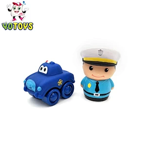 Eco Friendly Plastic Policemen Firemen Figure Ambulance Small Educational Car Toy Set for Boy Babies