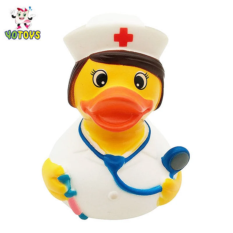 Top Quality Floating Ducks Vinyl Doctor Duck Baby Bath Toys Aunty Bath Duck for Babies Bath Toy Plastic 0 to 24 Months Cpsia PVC
