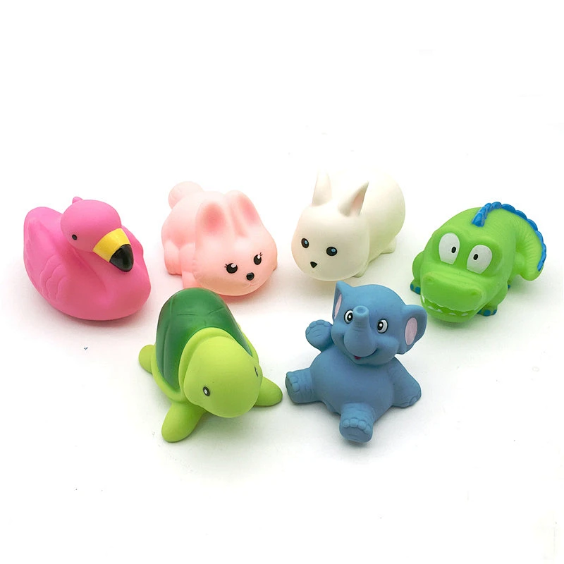 Cartoon Child Rubber Bath Toy Animal Toddler Baby Bathtub Squirter No Hole Mold Free Bathroom Shower Sea Animal Bath Toy