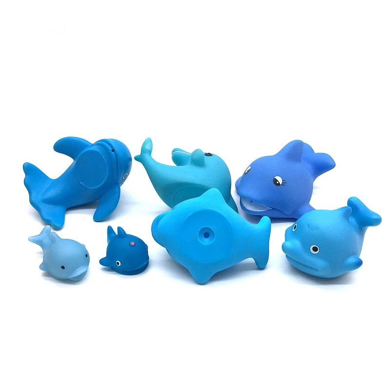 Wholesale Rubber Vinyl Ocean Sea Animal Fish Crab Bulk in Cheap Educational Squeaky Bath Toys for Kids