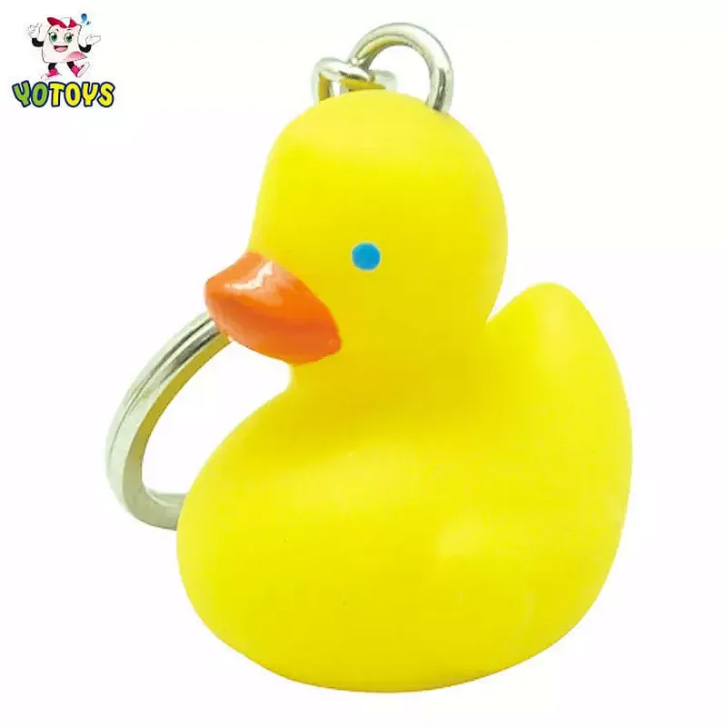 Custom Pvc 3d Soft Rubber Duck Ball sporting football basketball Key Ring Keychain Toy Metal Key chain