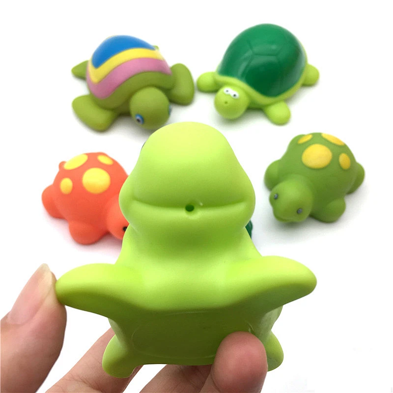 Fishing Game Sea Animal rubber duck Figure Game Toys water Squirt Bath Tub Toy Set for Kids Gift