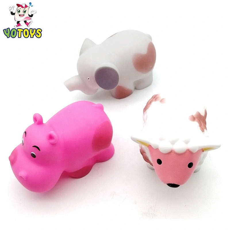 Eco-friendly Plastic Sheep Shape PVC squeaky Product Small Farm Animal bath tub bathroom Toy for Kids