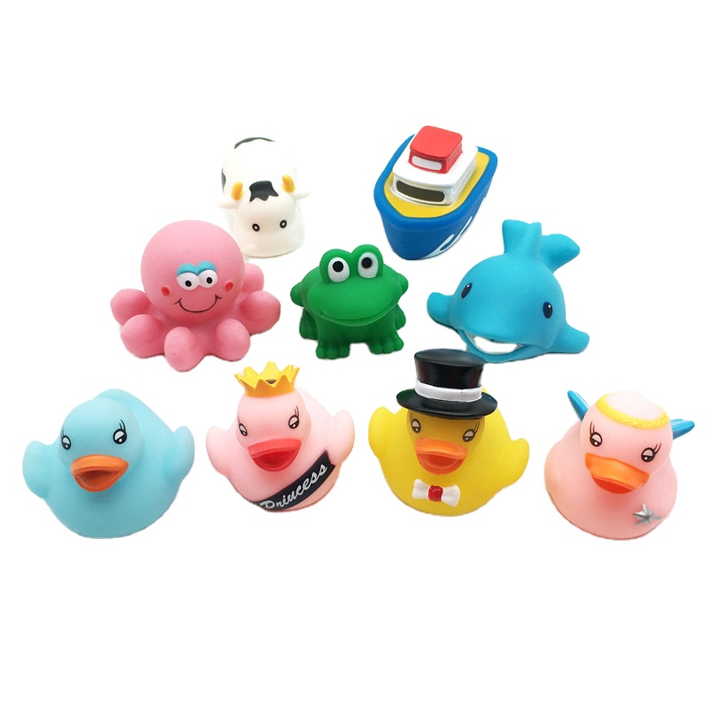 2021 Princess Plastic Rubber Duck Bath Toys Floating Flashing Led Light Up Toy for Babies Child Gilrs