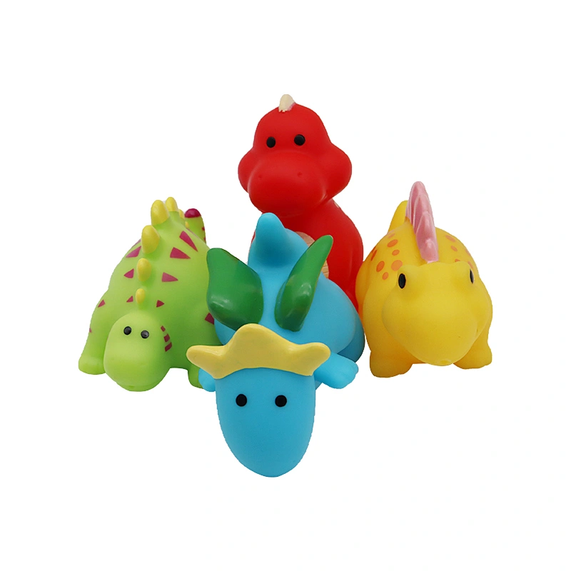 Juguetes Small Little Rubber Plastic Animal Dinosaur Water Spray Baby Bath Toys for Children Toddler