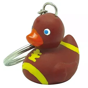 Custom Pvc 3d Soft Rubber Duck Ball sporting football basketball Key Ring Keychain Toy Metal Key chain