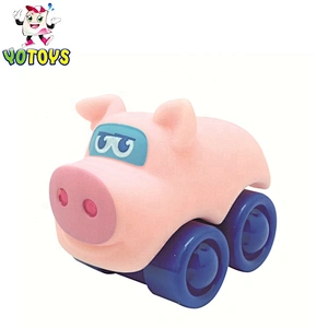 Hot Sale PVC movable cars Vinyl 4 Wheels Vehicle Car Toy for toddler Educational Toys for Kids Boys Gift