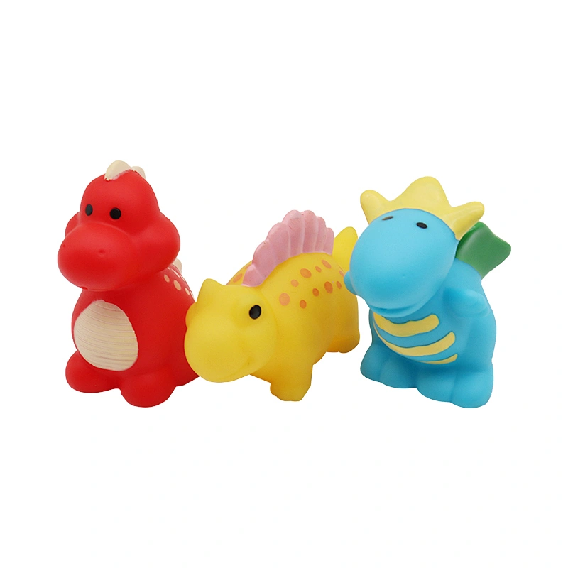 Juguetes Small Little Rubber Plastic Animal Dinosaur Water Spray Baby Bath Toys for Children Toddler