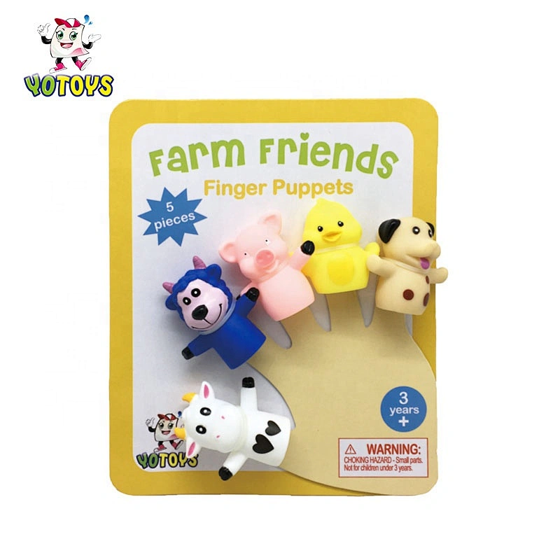 Hot Selling Manufacturer Price 5pcs Farm Animal Family Finger Puppets Bath Educational Toy for Kids