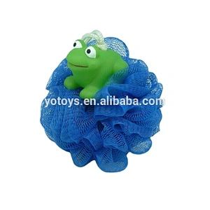 Wholesale Bath Sponge Mesh with Animal Figure Washing Bath Shower Ball for Kids Plastic Toy Bathtub