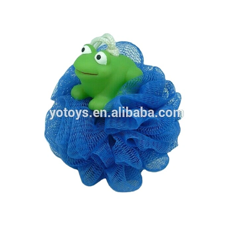 Wholesale Bath Sponge Mesh with Animal Figure Washing Bath Shower Ball for Kids Plastic Toy Bathtub