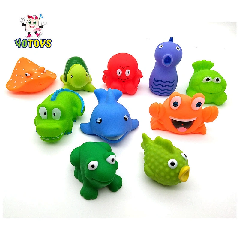 Child Rubber Toy Toddler Baby Bathtub Water Squirter Bathroom Time Shower Toy Set Terrestrial Creatures Bath Toy Animal