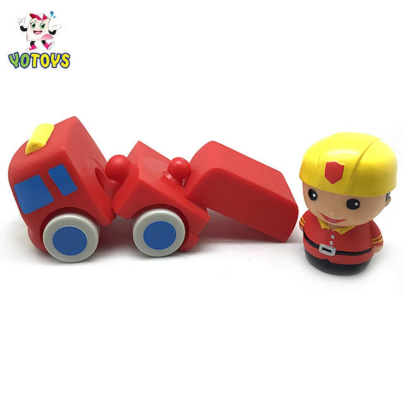 Top Quality Fire Engines and Firefighters Toys Pvc Plastic Car Educational Toys for Kids Baby Boys