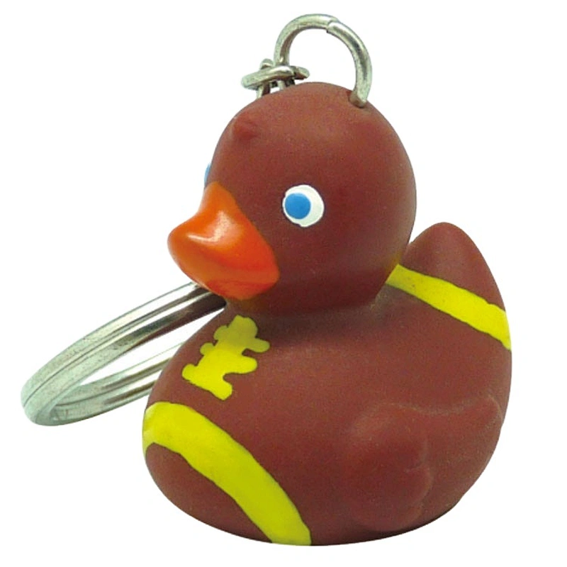 Custom Pvc 3d Soft Rubber Duck Sporting Volleyball American Football Basketball Key Ring Key Chain Toy