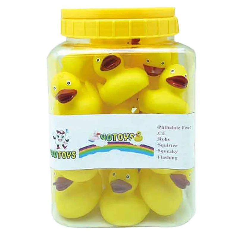 Wholesale Plastic Squeaky Squirt Animal Rubber Yellow Duck Baby Water Bath Toys for Kids