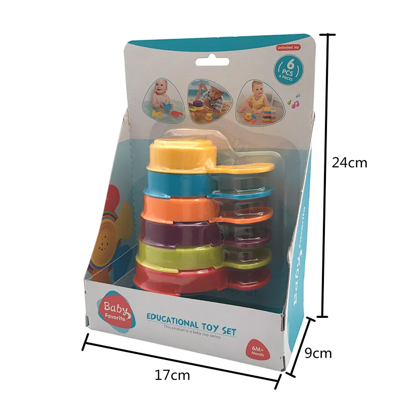 Plastic Stacking Up Cups Game Baby Water Beach Learning Educational Baby Bath Toys for toddler child