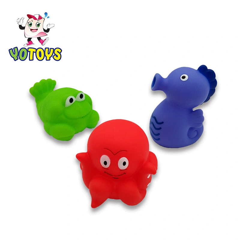 Eco-friendly PVC Rubber Duck Fish Plastic Sea Animal Toys water shower baby bath toys set for Children