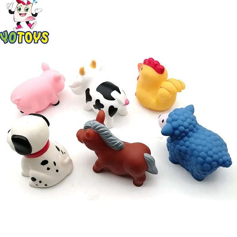 Funny Cute Farm rubber pig Animal Squirting Floating Water Toy roto Vinyl bath Toy set for children