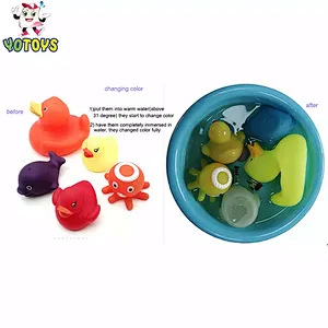Eco Friendly Hot Sale Kids Rubber Duck Body Changing Color Bath Toys for Babies