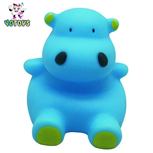 Eco Friendly Cute Pvc Soft Plastic Hippo Vinyl Lovely Babies Gift Fountain Squirt  Bath Toys for Kids