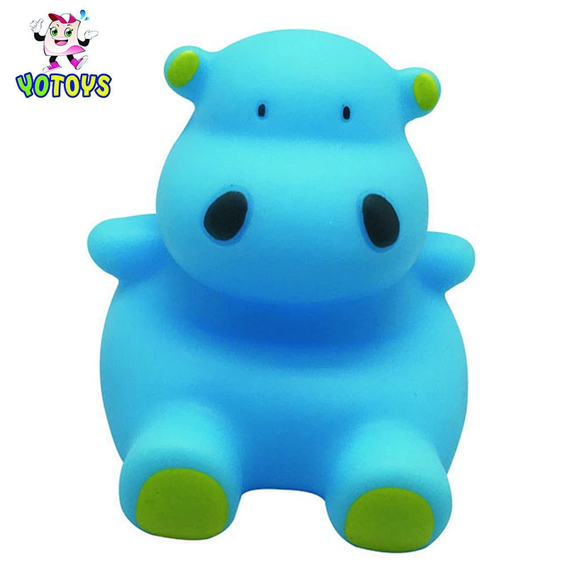 Eco Friendly Cute Pvc Soft Plastic Hippo Vinyl Lovely Babies Gift Fountain Squirt  Bath Toys for Kids