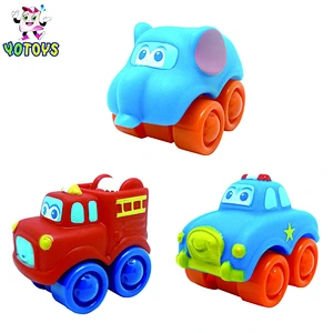 Hot Sale PVC movable cars Vinyl 4 Wheels Vehicle Car Toy for toddler Educational Toys for Kids Boys Gift