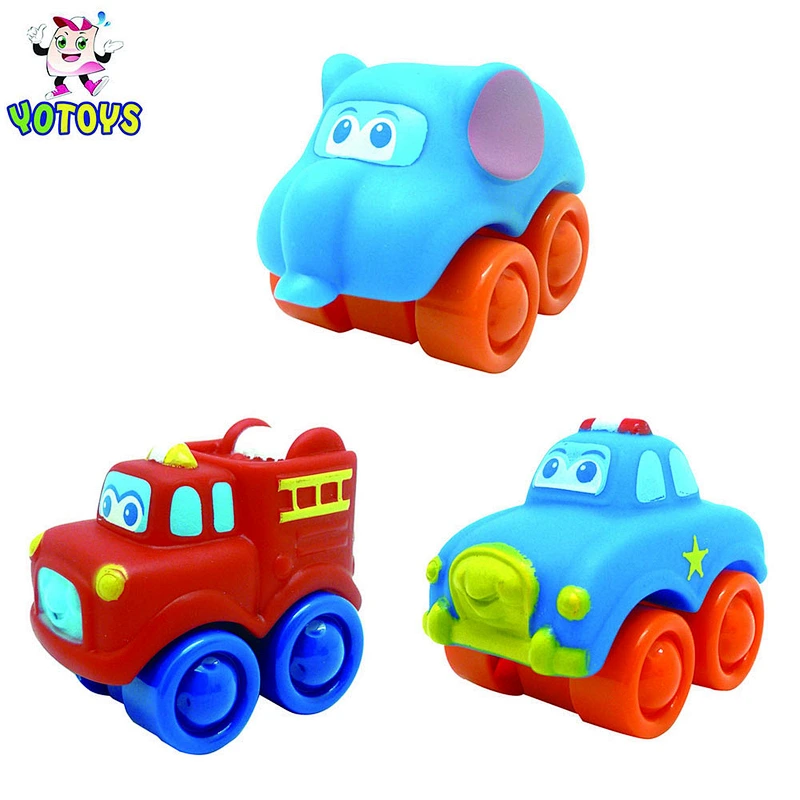 Hot Sale PVC movable cars Vinyl 4 Wheels Vehicle Car Toy for toddler Educational Toys for Kids Boys Gift