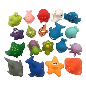 2021 manufacturer Vinyl plastic rubber sea animal baby bath shower gifts toys set for children kids