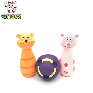 China Wholesale Bowling Ball Game Pig Cat Cow Farm Animal Plastic Baby Ball Educational Toy for Kids