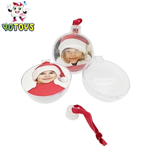plastic christmas ball ornaments Xmas photo frame for tree decoration christmas photo frame for kids