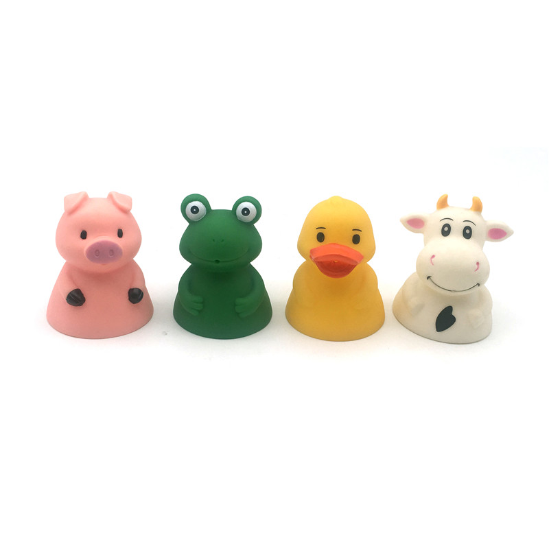 Wholesale Eco-Friendly Rubber Farm Animal figure frog chicken pig Cow squirting baby Bath Toys for child