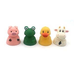 Wholesale Eco-Friendly Rubber Farm Animal figure frog chicken pig Cow squirting baby Bath Toys for child