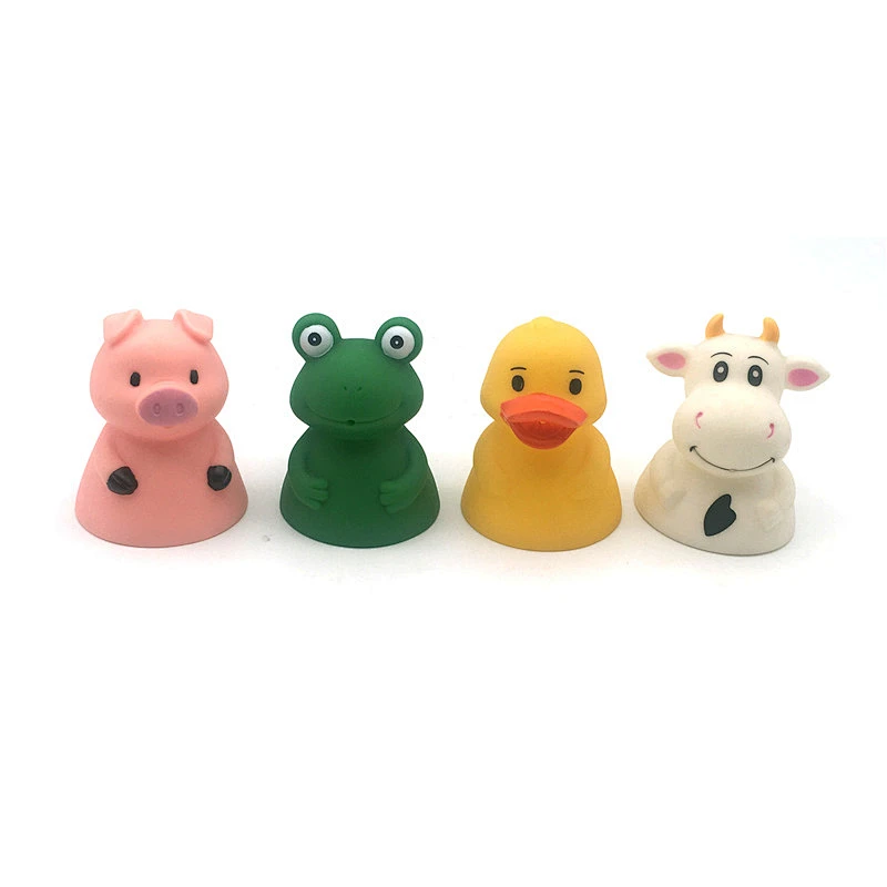 Wholesale Eco-Friendly Rubber Farm Animal figure frog chicken pig Cow squirting baby Bath Toys for child