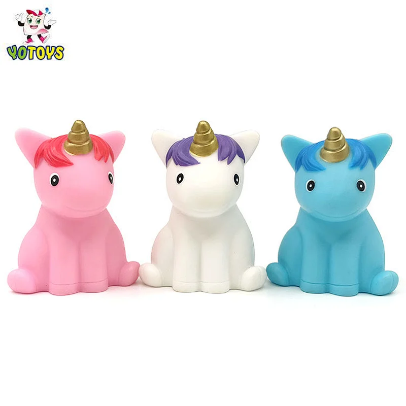New design cute  PVC Animal Bath Toy factory Audit Children toys Unicorn Toys for babies