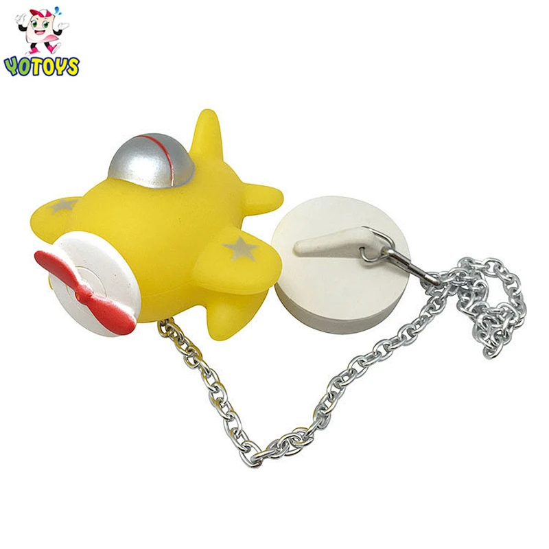 Vinyl PVC Animal Turtle Toy with Metal Chain Stopper Floating Bathbub Plug Drain Cover for Bathroom