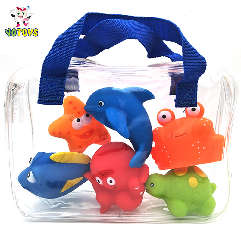 Eco Friendly Customize Bulk Toys Soft Rubber Plastic PVC Farm Animals Squirt Bath Toy Set for Babies