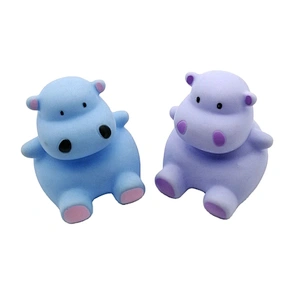 Eco Friendly Cute Pvc Soft Plastic Hippo Vinyl Lovely Babies Gift Fountain Squirt  Bath Toys for Kids