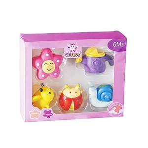 Made in China Cheap Soft PVC Vinyl Garden Rubber Flower Cute Baby Water Squirt Toys set for kids