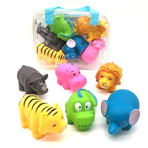 Hippo tiger elephant lion crocodile Pvc Plastic Rubber animal Bath Shower Water bathtub Toys for Baby