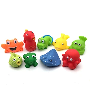 Fishing Game Sea Animal rubber duck bulk assortment Figure water Squirt Bath Tub Toy Set for Kids Gift