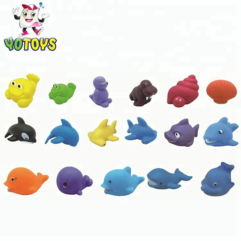 Figet 10pcs Mini Plastic Sea Animal Spielzeug Soft Baby Bath Tub Toys Set for Kids Bathroom Jouet