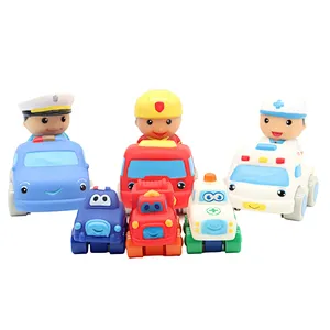China Factory Diy Police Car Policeman Cartoon Figures Educational Connect Toys Set for Baby Boys