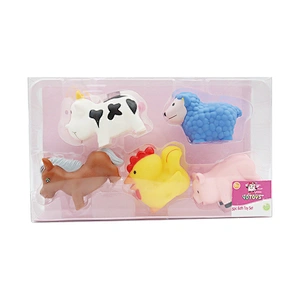 Soft Plastic Rubber Farm Animals Characters Figures Toy Water Shower Bath Game Toys for Baby Kid Gift