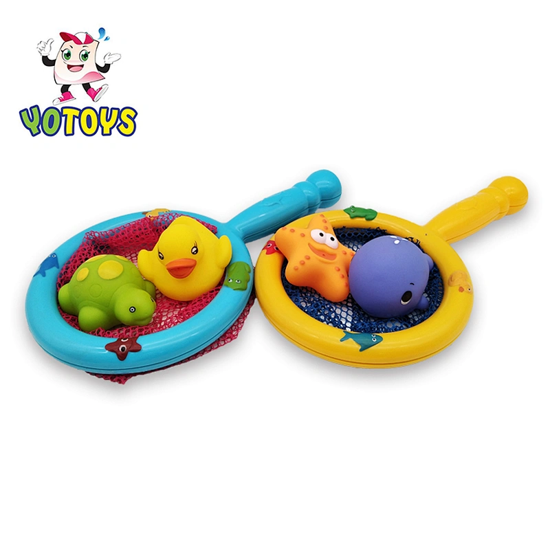 High quality Fishnet bath toys sea animal sea star octopus bath toy, plastic frog fish toys for babies