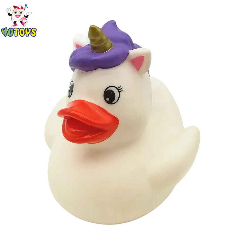 2021 New Eco Friendly Non Toxic Unicorn Little Small Plastic Rubber Duck Baby Bath Toys  for Child