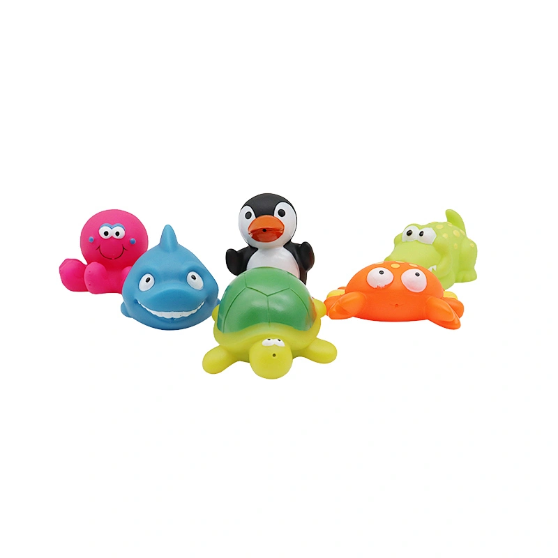Fishing Game Sea Animal Figure Penguin Dinosaur Frog Game Toys Squirt Bath Tub Toy Set for Kids Gift