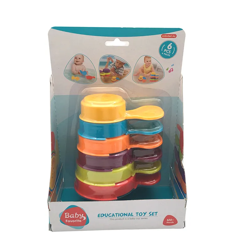 Plastic Stacking Up Cups Game Baby Water Beach Learning Educational Baby Bath Toys for toddler child