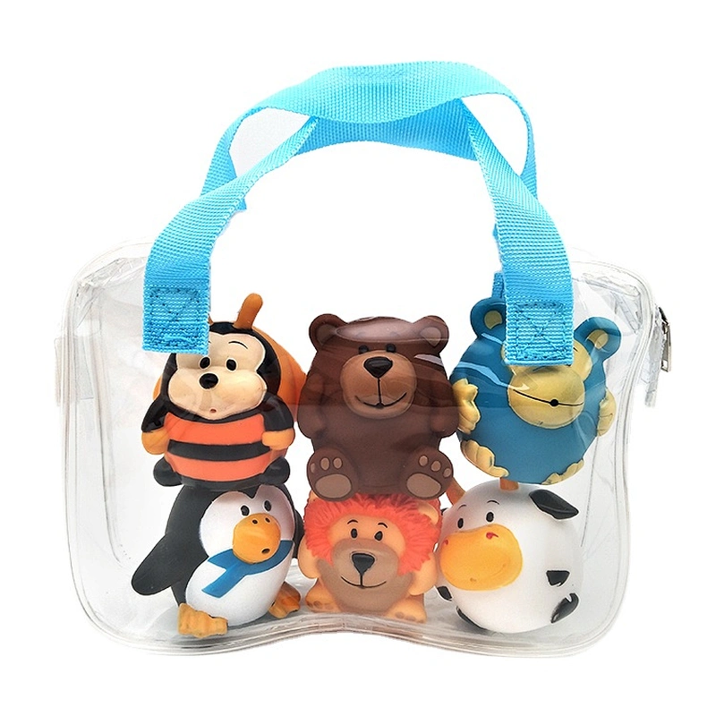 Colorful Cute Baby Mini Rubber Teddy Pig Penguin Animals Water Squirting Bath Toy for Kids Infant