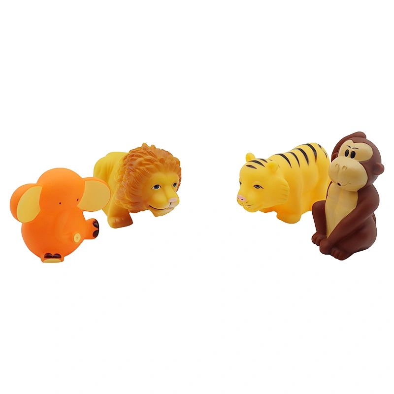 Custom Vinyl Rhinoceros Tiger Crocodile Lion Elephant Hippo Jungle Zoo Animal squirt bath water Toys